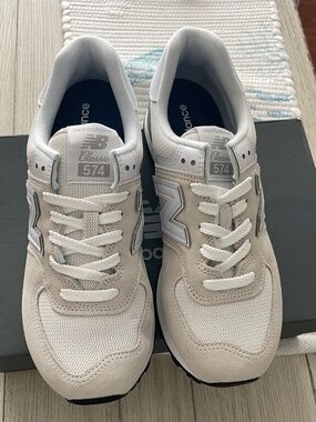 New Balance 574 Core Grey White Sneakers